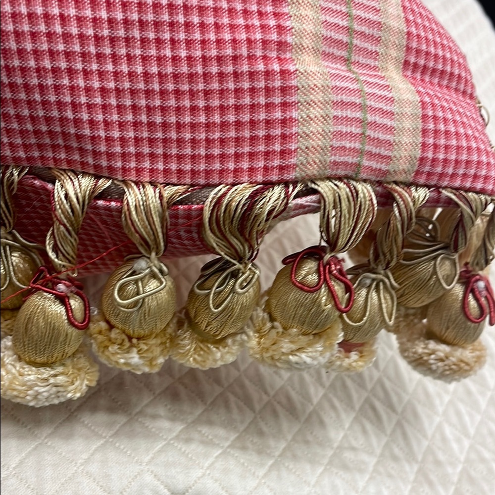 Custom 20 x 20 zippered pillow with tassels